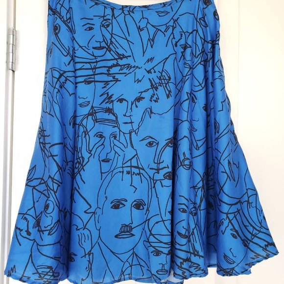 Blue and Black Circle Skirt - Picture 1 of 2